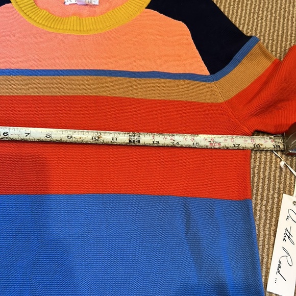 NWT ON THE ROAD striped Cotten sweater size S/M - Picture 5 of 7